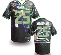 Seattle Seahawks #25 SHERMAN Men's Stitched NFL Elite Fanatical Version Jersey (9)