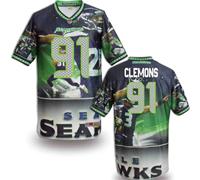 Seattle Seahawks #91 CLEMONS Men's Stitched NFL Elite Fanatical Version Jersey (3)