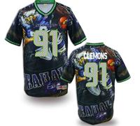 Seattle Seahawks #91 CLEMONS Men's Stitched NFL Elite Fanatical Version Jersey (1)