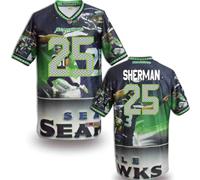 Seattle Seahawks #25 SHERMAN Men's Stitched NFL Elite Fanatical Version Jersey (3)