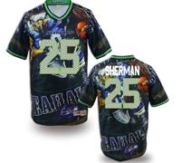 Seattle Seahawks #25 SHERMAN Men's Stitched NFL Elite Fanatical Version Jersey (1)