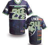 Seattle Seahawks #24 LYNCH Men's Stitched NFL Elite Fanatical Version Jersey (8)