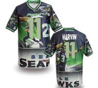 Seattle Seahawks #11 HARVIN Men's Stitched NFL Elite Fanatical Version Jersey (4)