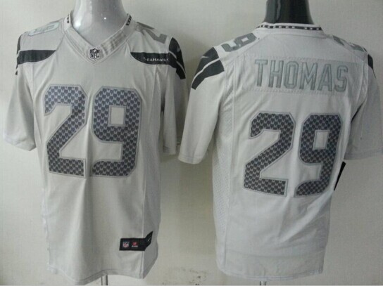 New Seattle Seahawks #29 Earl Thomas White Platinum Jersey