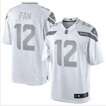 New Seattle Seahawks #12th Fan White Platinum Jersey