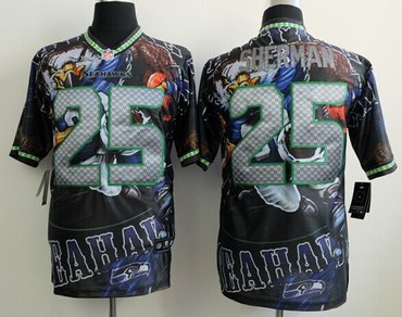 Seattle Seahawks 25 Sherman Fashion Elite Fanatical Version Jerseys