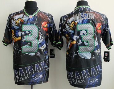 Seattle Seahawks 3 Wilson Fashion Elite Fanatical Version Jerseys