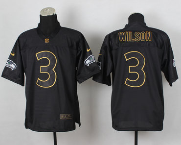 NFL 2014 PRO Gold lettering Seattle Seahawks #3 Wilson fashion jerseys