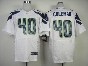 NEW Seattle Seahawks #40 Derrick Coleman White NFL Elite Jersey