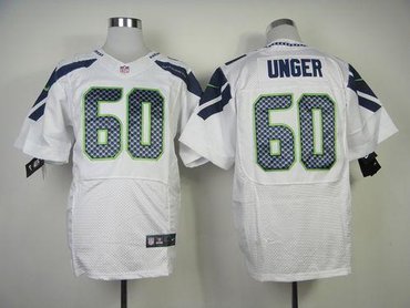 NEW Seattle Seahawks #60 Max Unger White NFL Elite Jersey