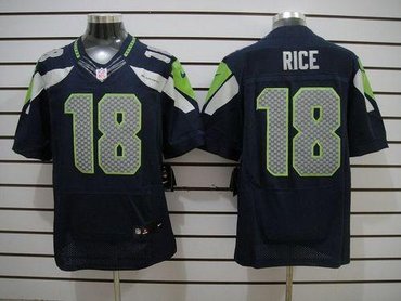 NEW Seattle Seahawks #18 Sidney Rice Steel Blue Team Color NFL Elite Jersey