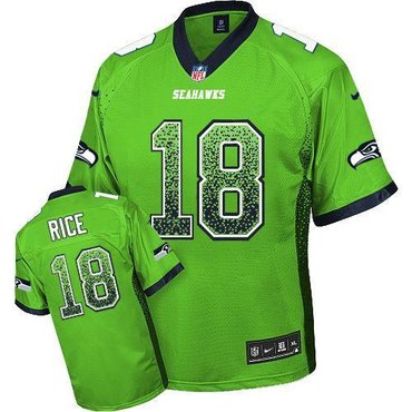 NEW Seattle Seahawks #18 Sidney Rice Green NFL Elite Drift Fashion Jersey