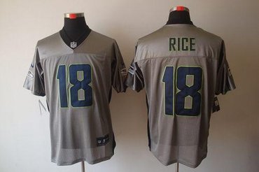 NEW Seattle Seahawks #18 Sidney Rice Grey Shadow NFL Elite Jersey