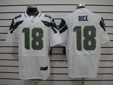 NEW Seattle Seahawks #18 Sidney Rice White NFL Elite Jersey