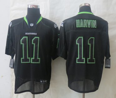 NEW Seattle Seahawks #11 Percy Harvin Lights Out Black Men's Stitched NFL Elite Jersey