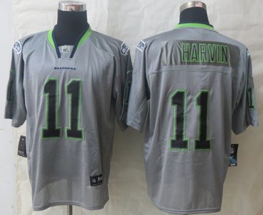 NEW Seattle Seahawks #11 Percy Harvin Lights Out Grey NFL Elite Jersey