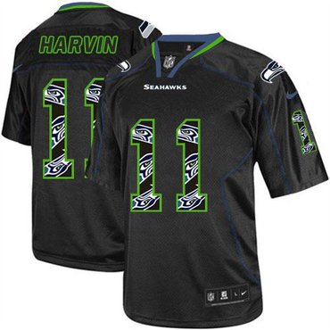 2014 NEW Seattle Seahawks #11 Percy Harvin New Lights Out Black NFL Elite Jersey