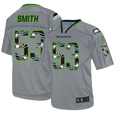 2014 Seattle Seahawks #53 Malcolm Smith New Lights Out Grey NFL Elite Jersey