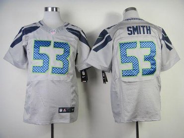 NEW Seattle Seahawks #53 Malcolm Smith Grey Alternate NFL Elite Jersey