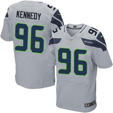 Seattle Seahawks #96 Cortez Kennedy Grey NFL Elite Jersey