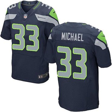 Seattle Seahawks #33 Christine Michael Blue Team Color NFL Elite Jersey