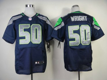 Nike Seattle Seahawks #50 K.J. Wright Steel Blue Team Color NFL Elite Jersey