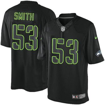 Nike Seattle Seahawks #53 Malcolm Smith Black Jerseys(Impact Limited)