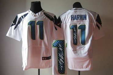 NEW Seattle Seahawks #11 Percy Harvin White Jersey(Signed Elite)