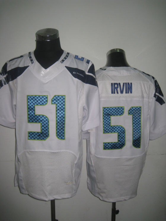 NEW NFL Seattle Seahawks 51 Bruce Irvin White Jerseys (Elite)