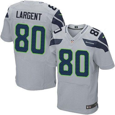 2012 NEW NFL Seattle Seahawks #80 Steve Largent Grey Jerseys (Elite)