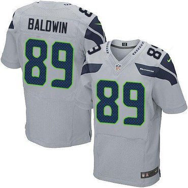 2012 NEW NFL Seattle Seahawks #89 Doug Baldwin Grey Jerseys (Elite)