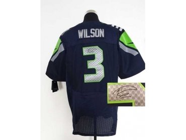 NEW jerseys seattle seahawks #3 wilson Blue(Elite signature)