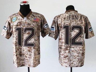 NEW Seattle Seahawks #12 Fan Camo NFL Elite USMC Jersey(USA)