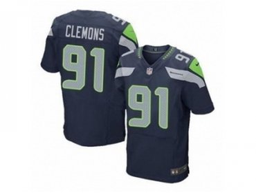 NEW NFL Seattle Seahawks #91 Clemons Blue Jerseys(Elite)