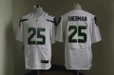 NEW NFL Seattle Seahawks 25 Richard Sherman White Jerseys(Elite)