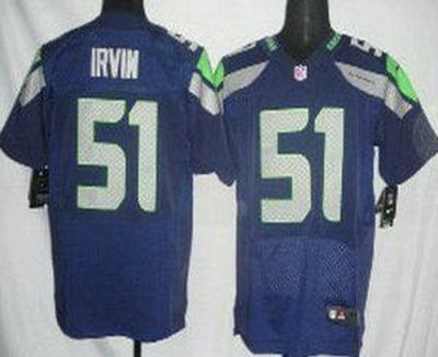 NEW NFL Seattle Seahawks 51 Bruce Irvin Blue Jerseys (Elite)