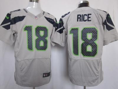 2012 NEW NFL Seattle Seahawks 18 Sidney Rice Grey Jerseys (Elite)