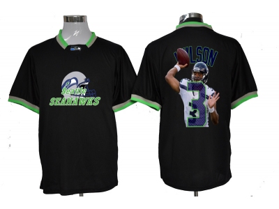 NEW NFL Seattle Seahawks #3 Russell Wilson black jerseys(all-star fashion)