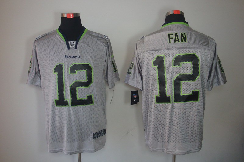 NEW NFL Seattle Seahawks 12 Fan Lights Out Grey Jerseys(Elite)