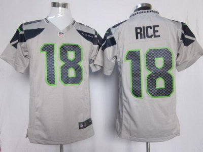 2012 NEW NFL Seattle Seahawks 18 Sidney Rice Grey Jerseys (Game)