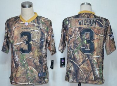 NEW NFL Seattle Seahawks 3 Russell Wilson Camo jerseys(Elite)