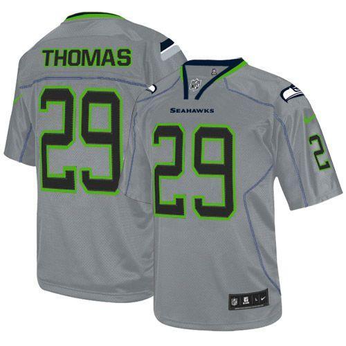 NEW NFL Seattle Seahawks 29 Earl Thomas Lights Out Grey Jerseys(Elite)