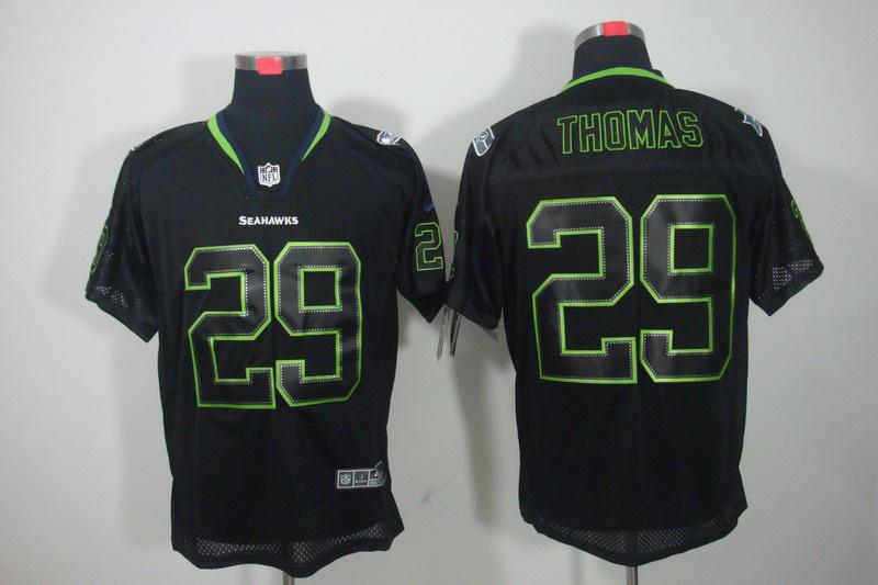 2012 NEW NFL Seattle Seahawks 29 Earl Thomas Lights Out Black Elite Jerseys