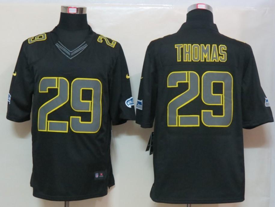 2012 NEW NFL Seattle Seahawks 29 Earl Thomas Black Jerseys(Impact Limited)