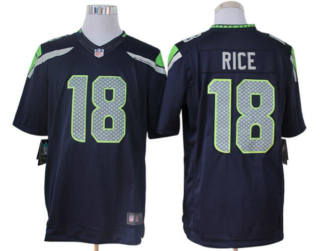 2012 NEW NFL Seattle Seahawks 18 Sidney Rice Blue Jerseys (Limited)