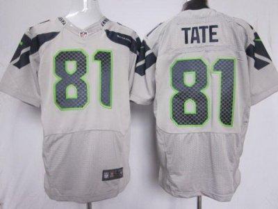 2012 NEW NFL Seattle Seahawks 81 Golden Tate Grey Jerseys (Elite)