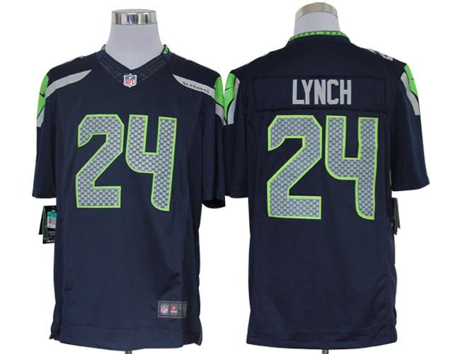 2012 NEW NFL Seattle Seahawks 24 Marshawn Lynch Blue Jerseys (Limited)