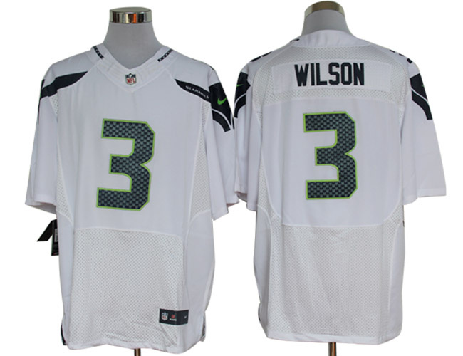 2012 NEW NFL Seattle Seahawks 3 Wilson White Jerseys (Elite)