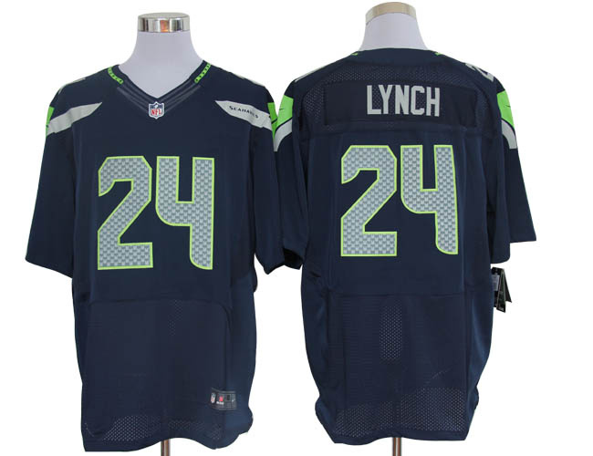 2012 NEW NFL Seattle Seahawks 24 Marshawn Lynch Blue Jerseys (Elite)