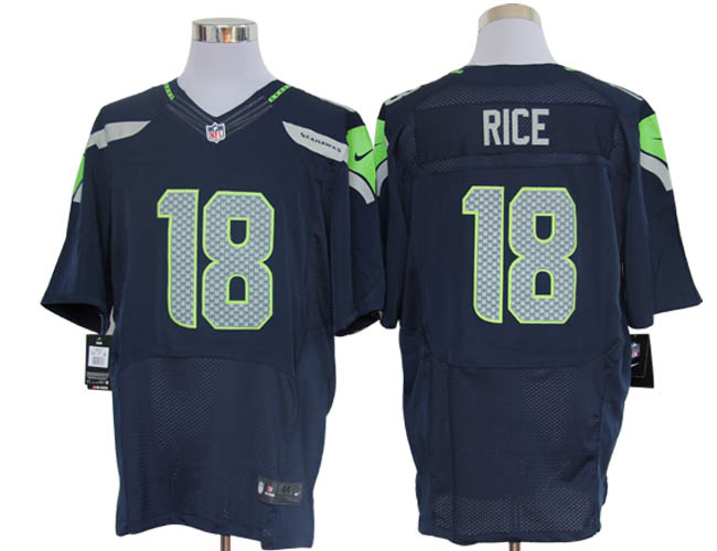 2012 NEW NFL Seattle Seahawks 18 Sidney Rice Blue Jerseys (Elite)